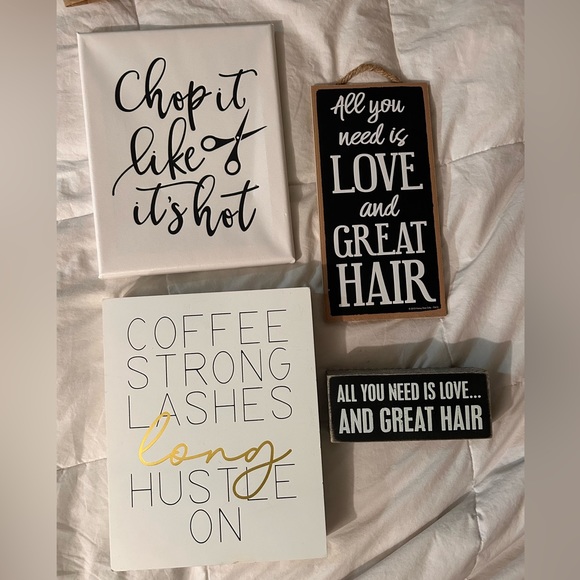Set of 4 Hair Stylist “sayings” assorted signs Lot/Bundle - Picture 2 of 7